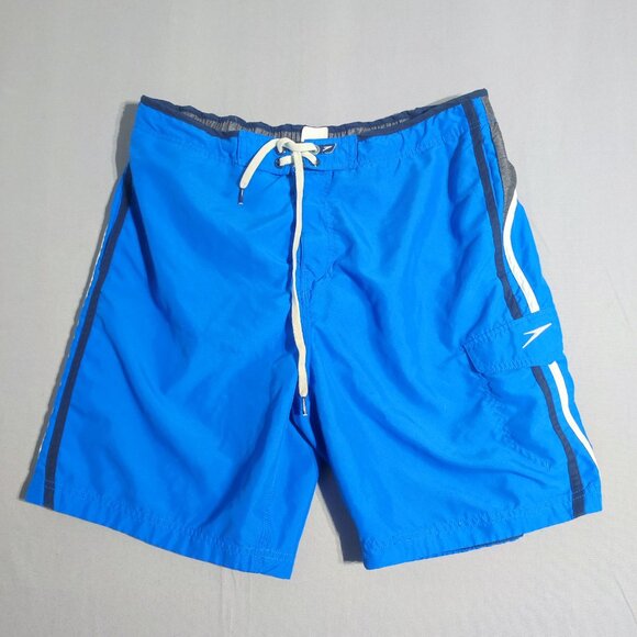 Speedo swim trunk men's size L light blue with grey colour - Picture 1 of 12